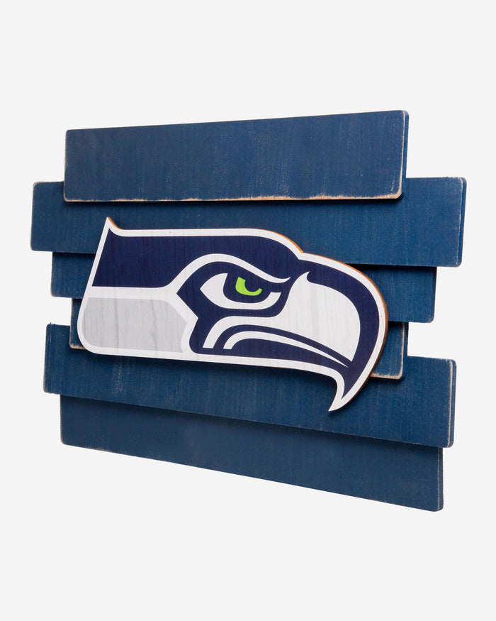 Seattle Seahawks Staggered Wood Logo Sign FOCO - FOCO.com