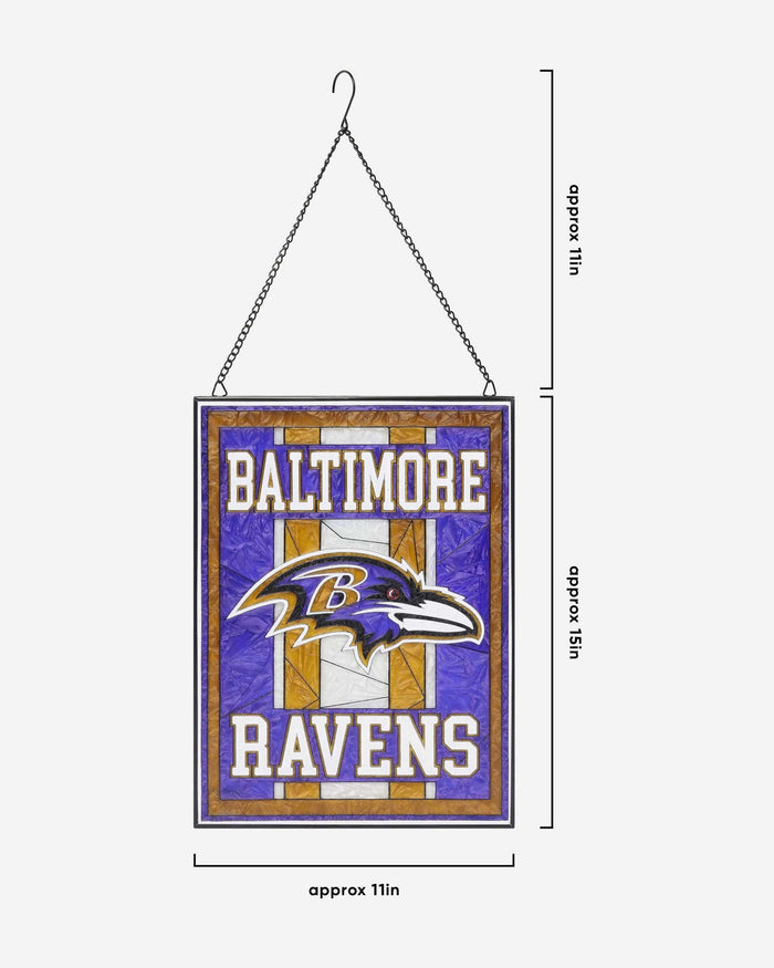 Baltimore Ravens Team Stripe Stain Glass Sign FOCO - FOCO.com