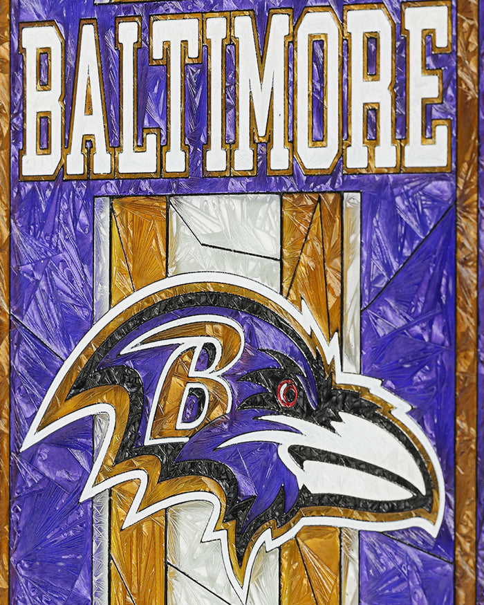 Baltimore Ravens Team Stripe Stain Glass Sign FOCO - FOCO.com