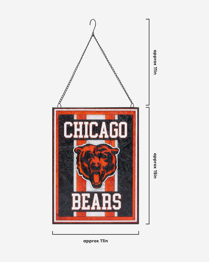 Chicago Bears Team Stripe Stain Glass Sign FOCO - FOCO.com