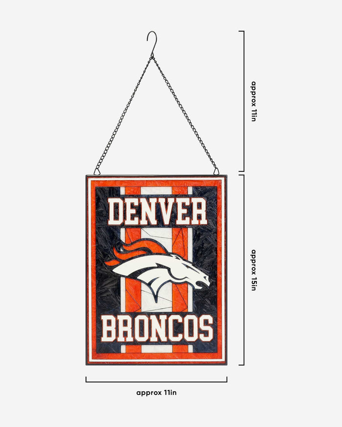 Denver Broncos Team Stripe Stain Glass Sign FOCO - FOCO.com