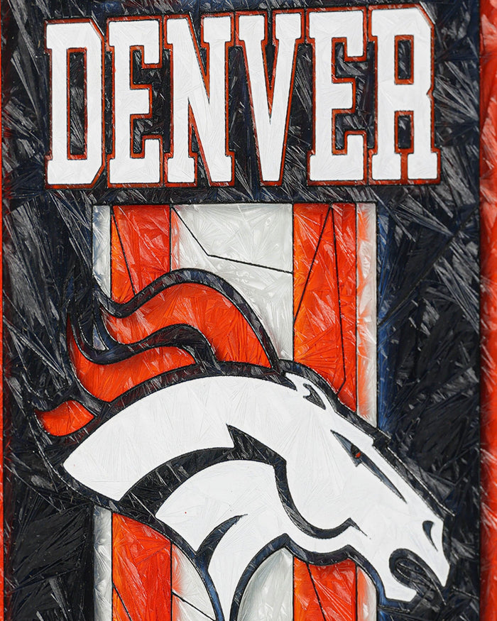 Denver Broncos Team Stripe Stain Glass Sign FOCO - FOCO.com