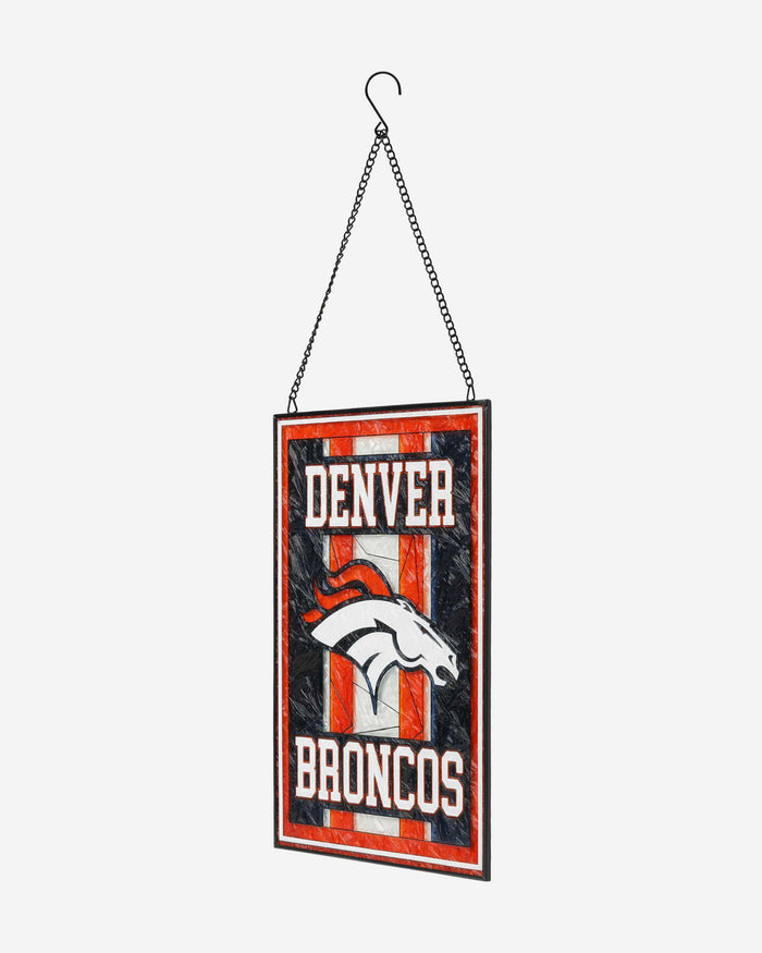 Denver Broncos Team Stripe Stain Glass Sign FOCO - FOCO.com