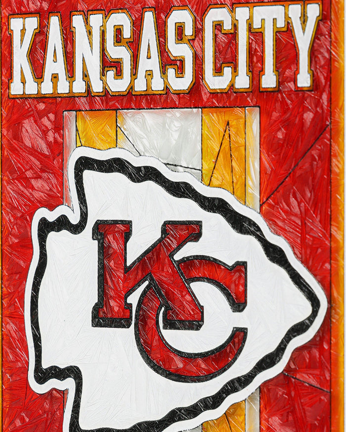 Kansas City Chiefs Team Stripe Stain Glass Sign FOCO - FOCO.com