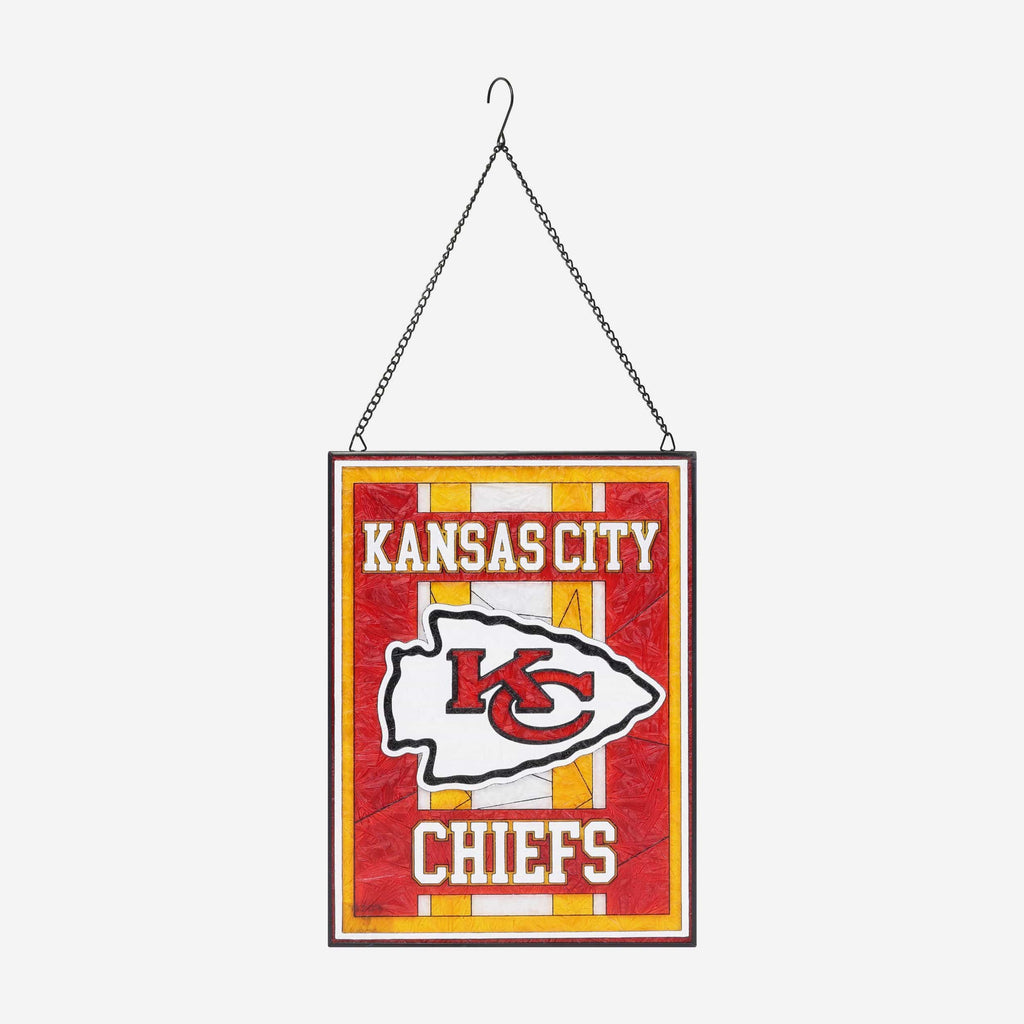 Kansas City Chiefs Team Stripe Stain Glass Sign FOCO - FOCO.com