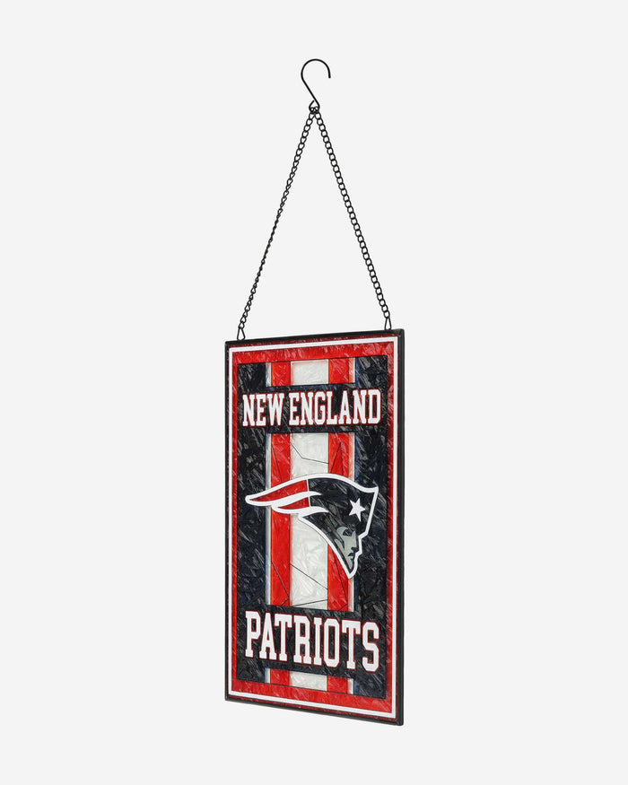 New England Patriots Team Stripe Stain Glass Sign FOCO - FOCO.com