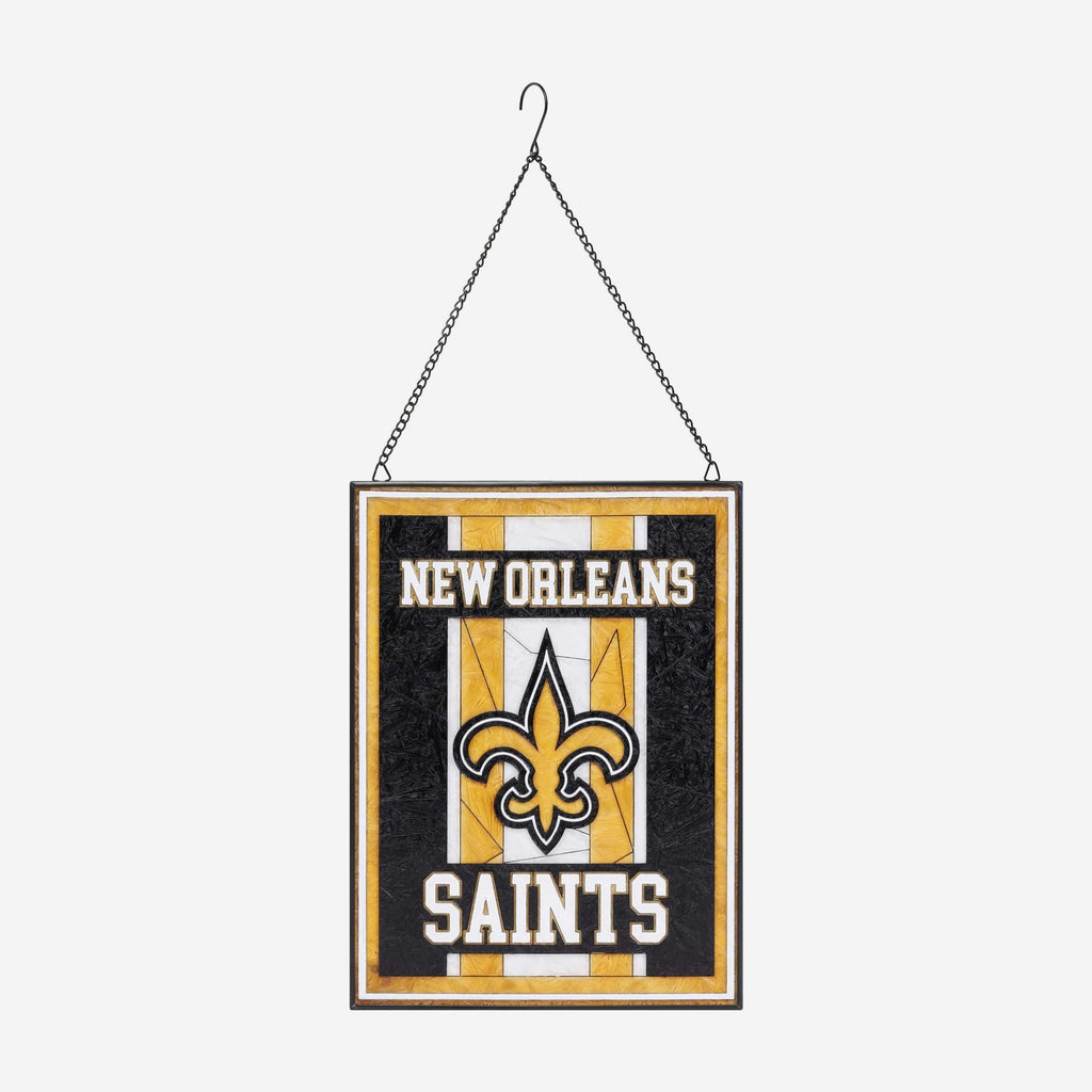 New Orleans Saints Team Stripe Stain Glass Sign FOCO - FOCO.com