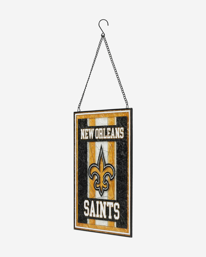 New Orleans Saints Team Stripe Stain Glass Sign FOCO - FOCO.com