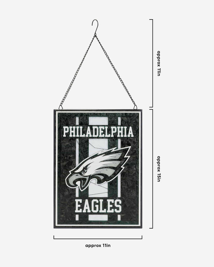 Philadelphia Eagles Team Stripe Stain Glass Sign FOCO - FOCO.com