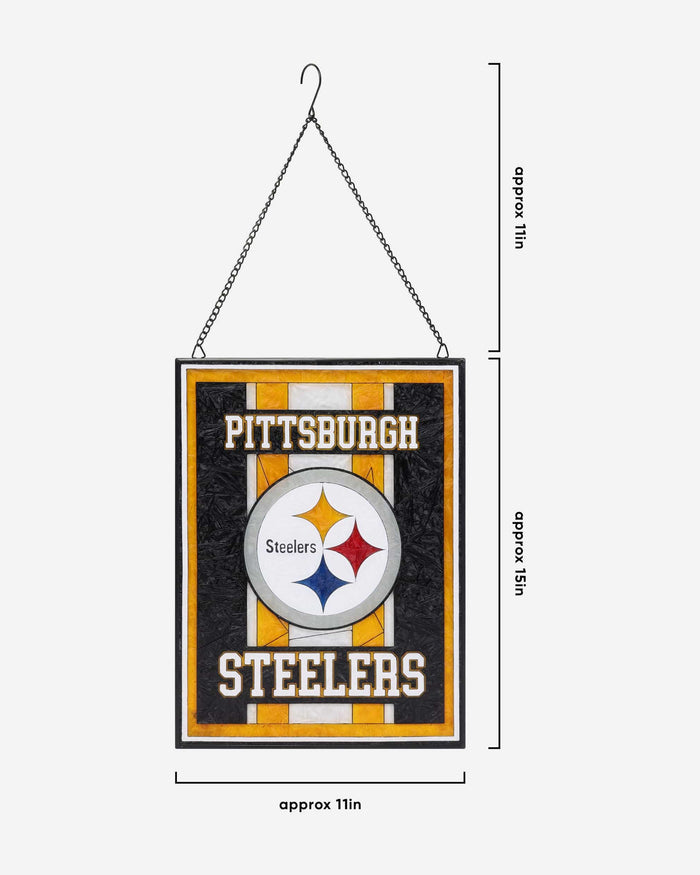 Pittsburgh Steelers Team Stripe Stain Glass Sign FOCO - FOCO.com