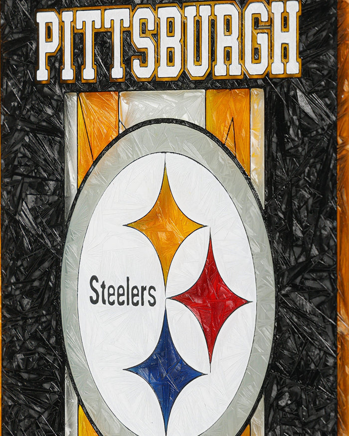 Pittsburgh Steelers Team Stripe Stain Glass Sign FOCO - FOCO.com