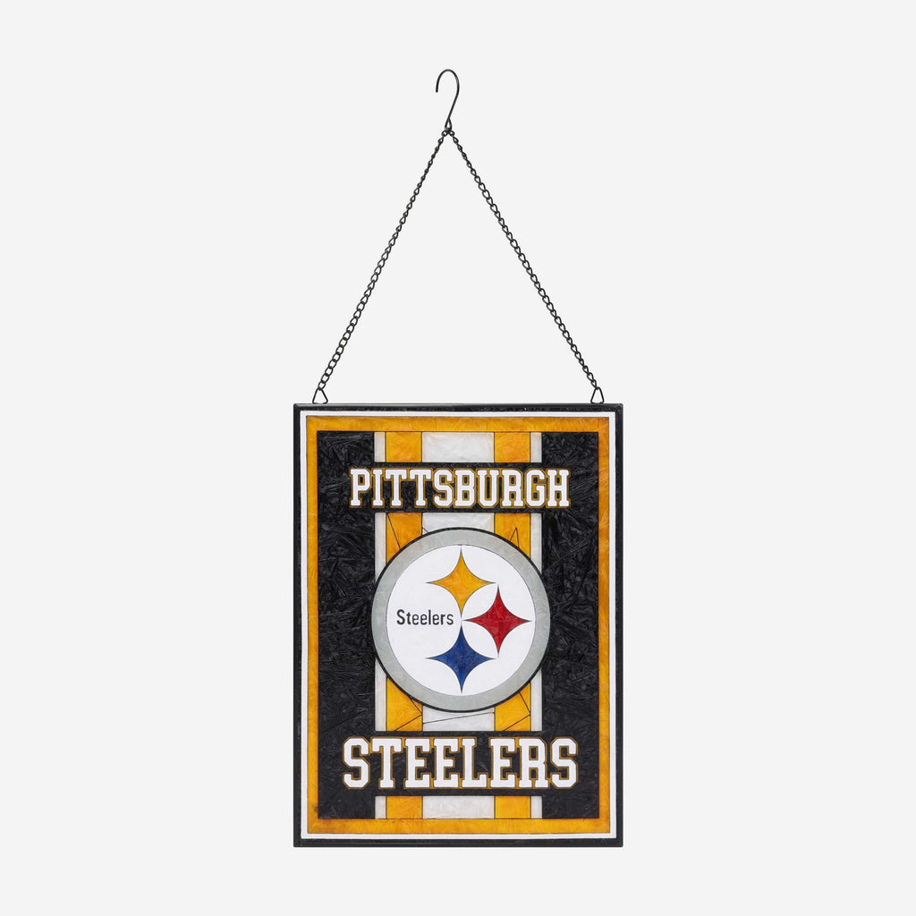 Pittsburgh Steelers Team Stripe Stain Glass Sign FOCO - FOCO.com