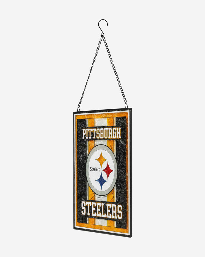 Pittsburgh Steelers Team Stripe Stain Glass Sign FOCO - FOCO.com