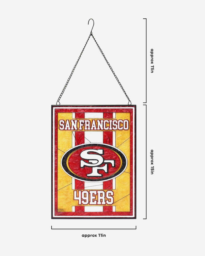 San Francisco 49ers Team Stripe Stain Glass Sign FOCO - FOCO.com