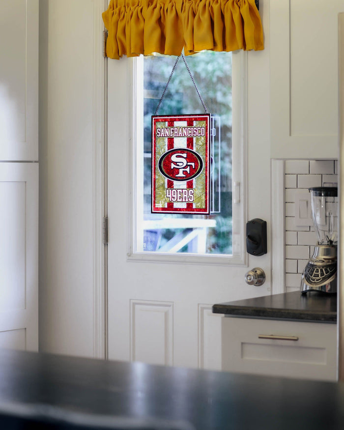 San Francisco 49ers Team Stripe Stain Glass Sign FOCO - FOCO.com