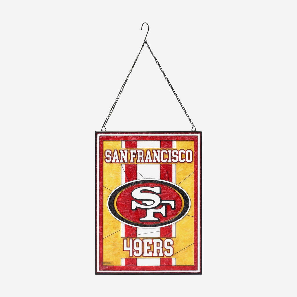 San Francisco 49ers Team Stripe Stain Glass Sign FOCO - FOCO.com