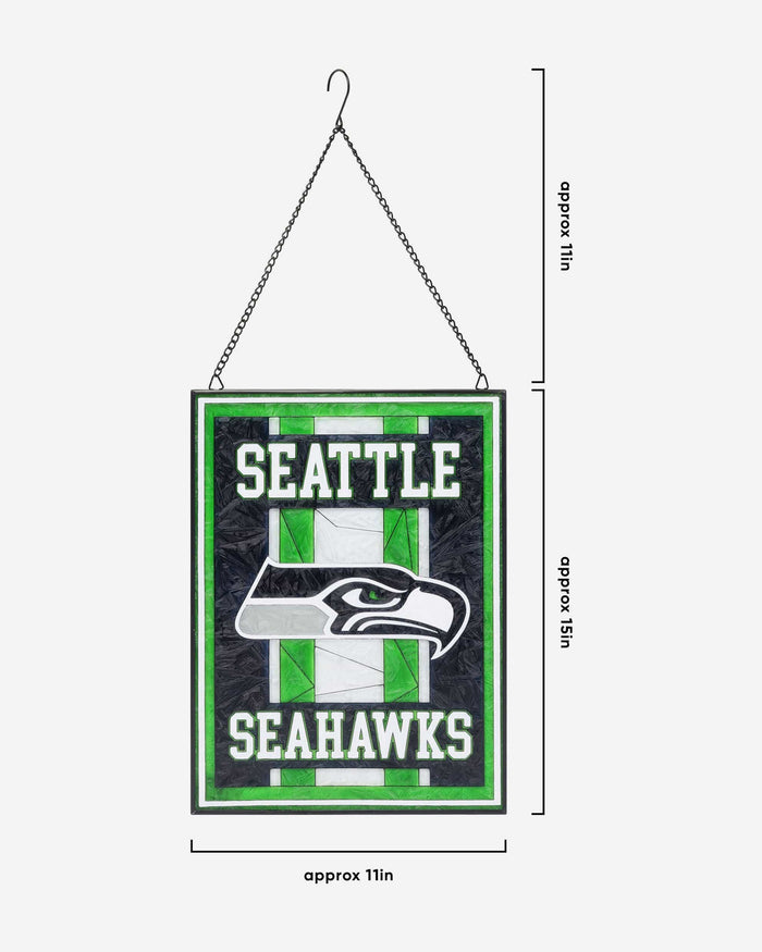 Seattle Seahawks Team Stripe Stain Glass Sign FOCO - FOCO.com