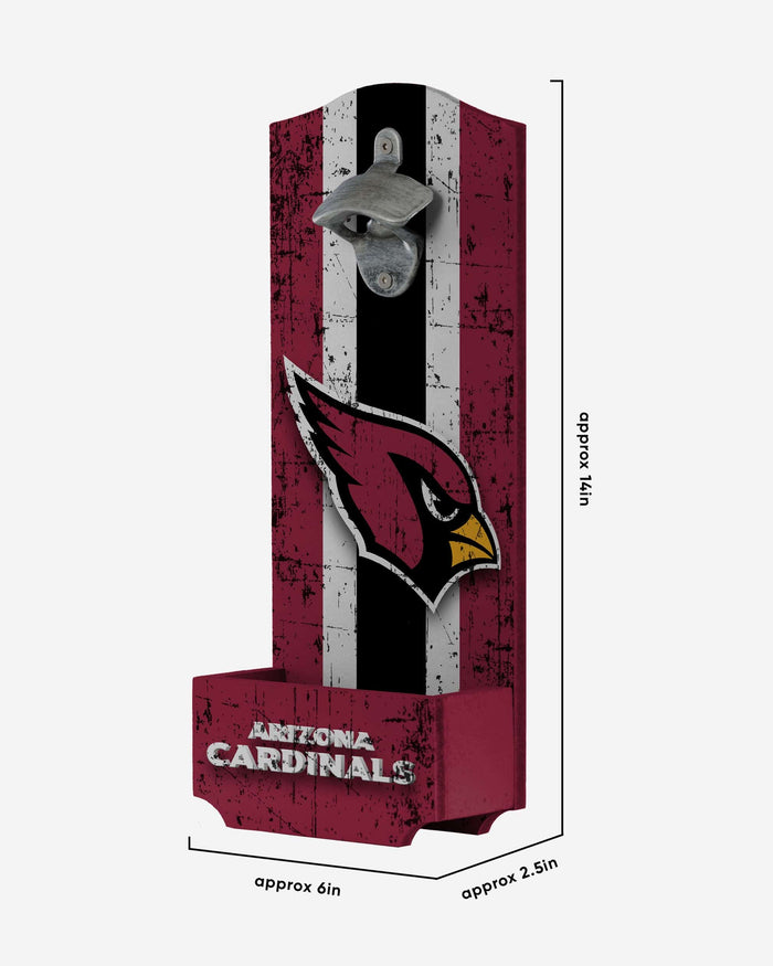 Arizona Cardinals Wooden Bottle Cap Opener Sign FOCO - FOCO.com