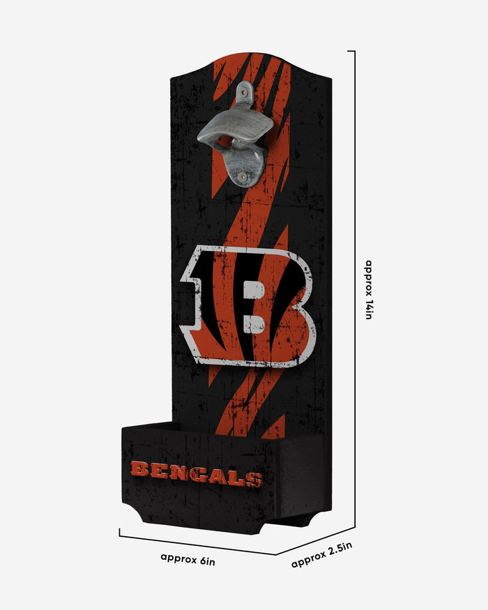 Cincinnati Bengals Wooden Bottle Cap Opener Sign FOCO - FOCO.com