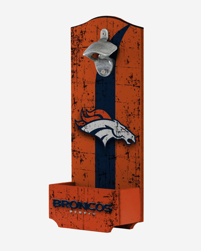 Denver Broncos Wooden Bottle Cap Opener Sign FOCO - FOCO.com