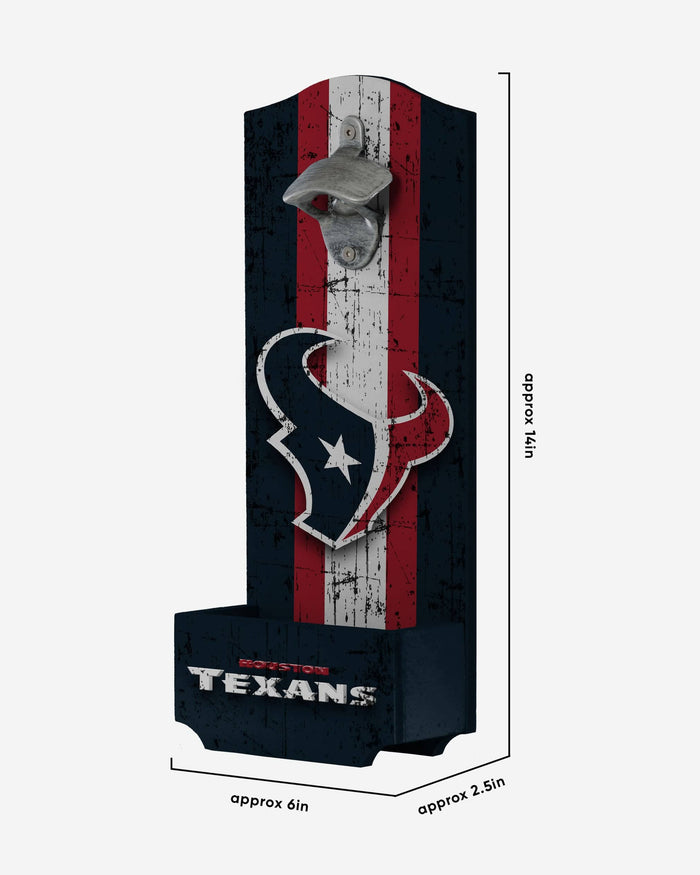 Houston Texans Wooden Bottle Cap Opener Sign FOCO - FOCO.com