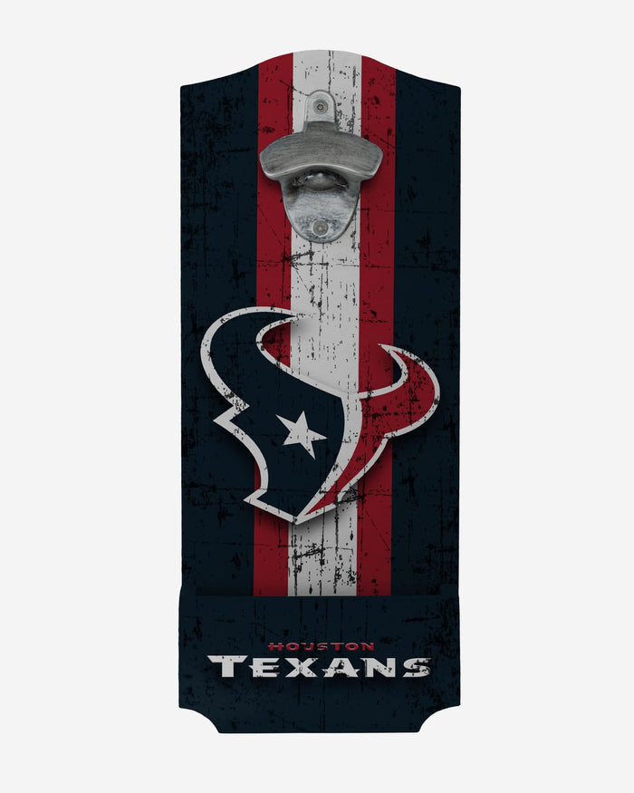 Houston Texans Wooden Bottle Cap Opener Sign FOCO - FOCO.com