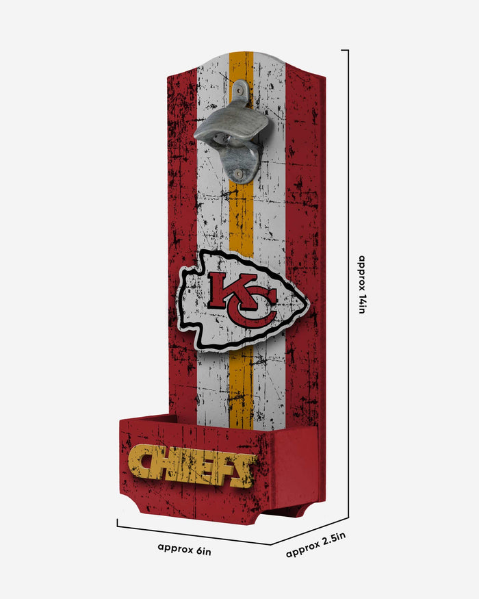 Kansas City Chiefs Wooden Bottle Cap Opener Sign FOCO - FOCO.com