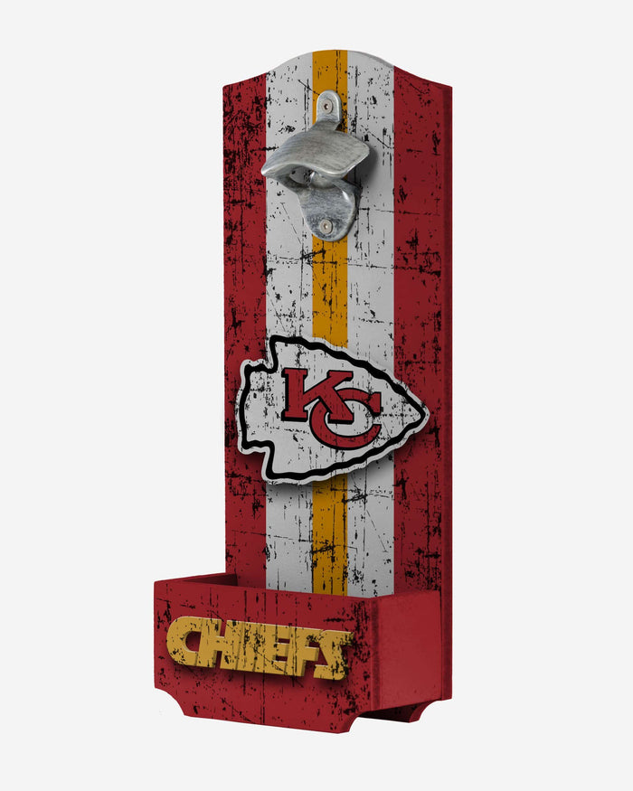 Kansas City Chiefs Wooden Bottle Cap Opener Sign FOCO - FOCO.com