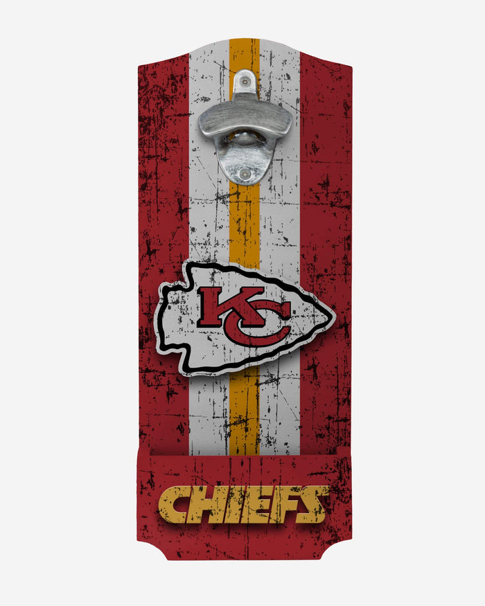 Kansas City Chiefs Wooden Bottle Cap Opener Sign FOCO - FOCO.com