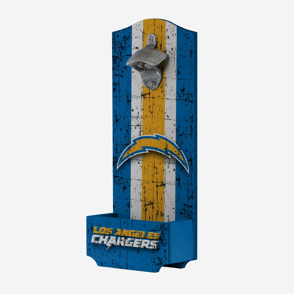 Los Angeles Chargers Wooden Bottle Cap Opener Sign FOCO - FOCO.com