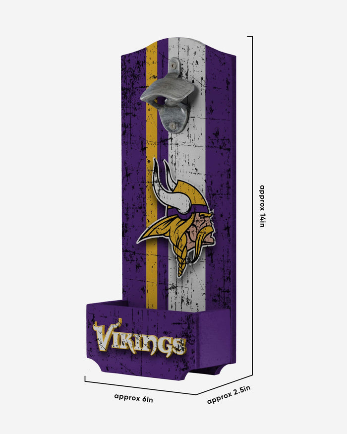 Minnesota Vikings Wooden Bottle Cap Opener Sign FOCO - FOCO.com