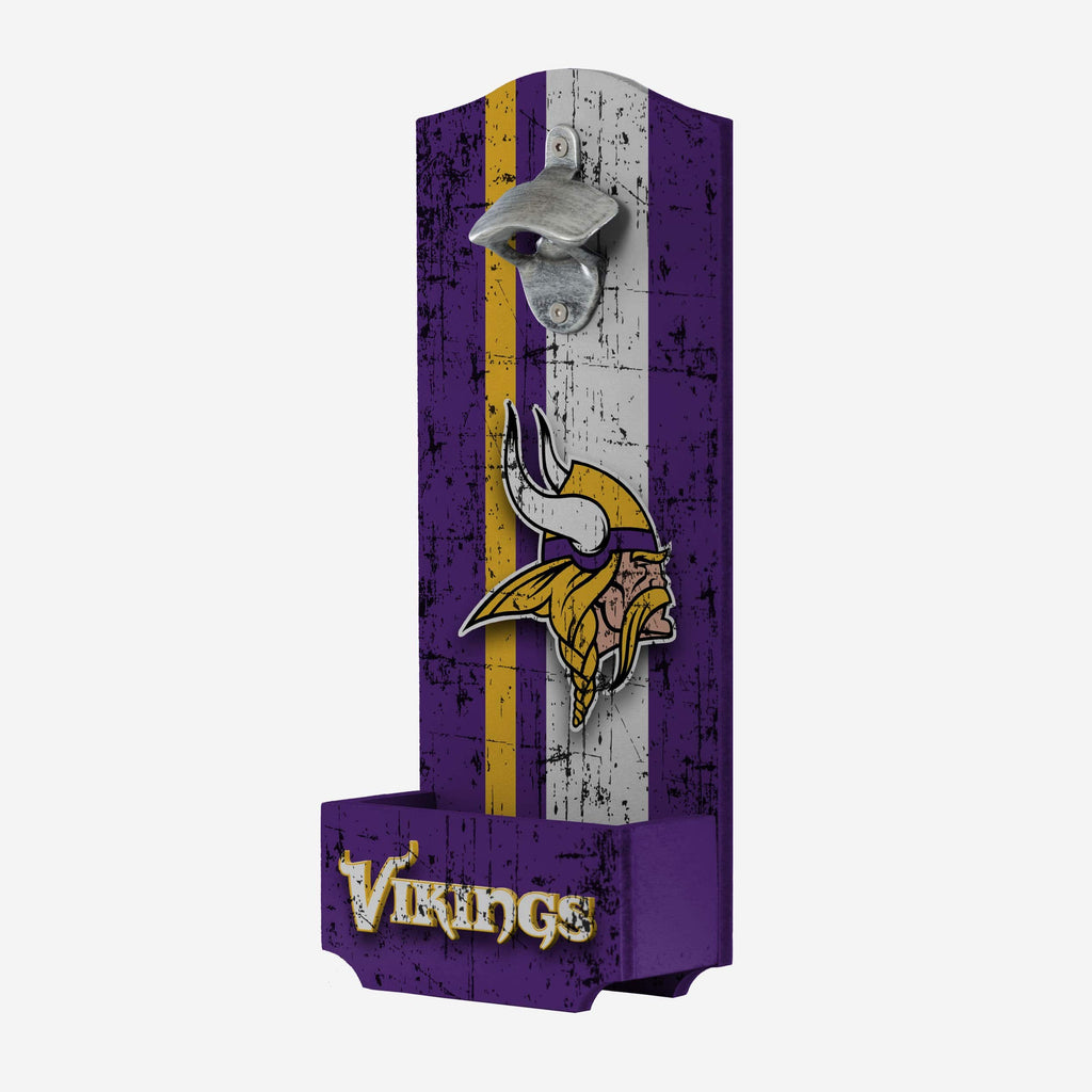 Minnesota Vikings Wooden Bottle Cap Opener Sign FOCO - FOCO.com