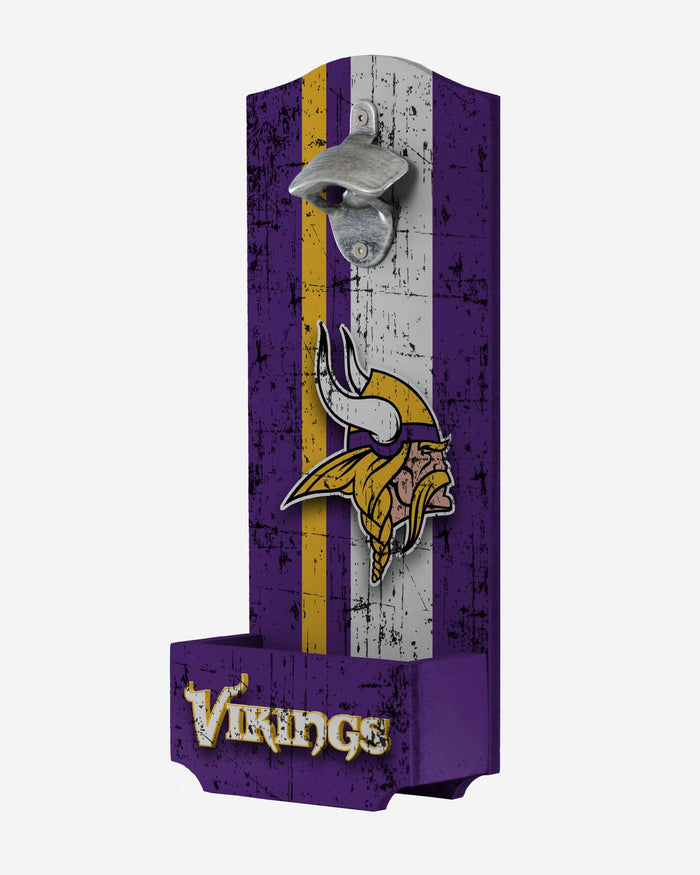 Minnesota Vikings Wooden Bottle Cap Opener Sign FOCO - FOCO.com