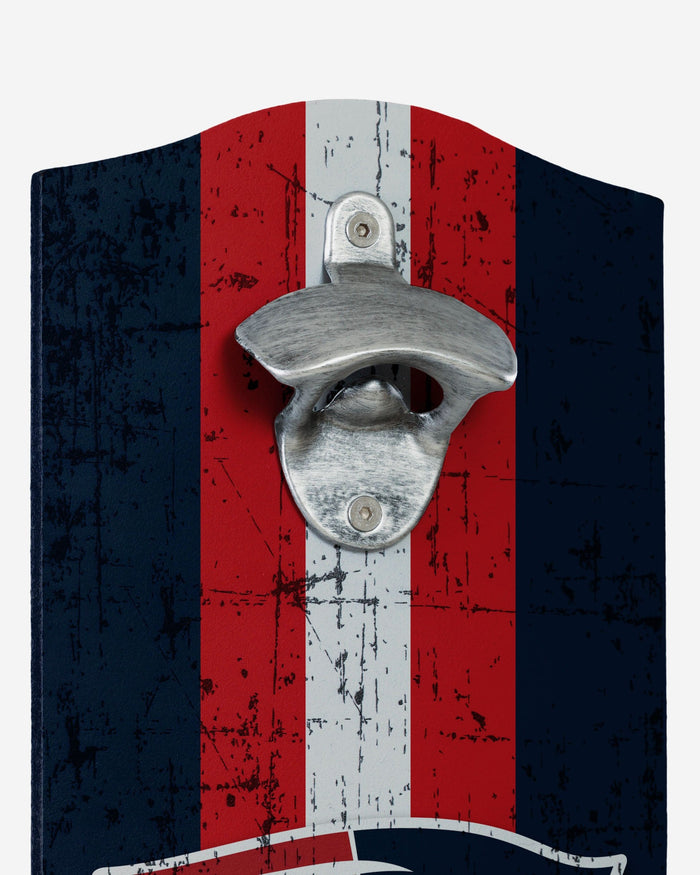 New England Patriots Wooden Bottle Cap Opener Sign FOCO - FOCO.com