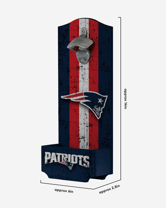 New England Patriots Wooden Bottle Cap Opener Sign FOCO - FOCO.com