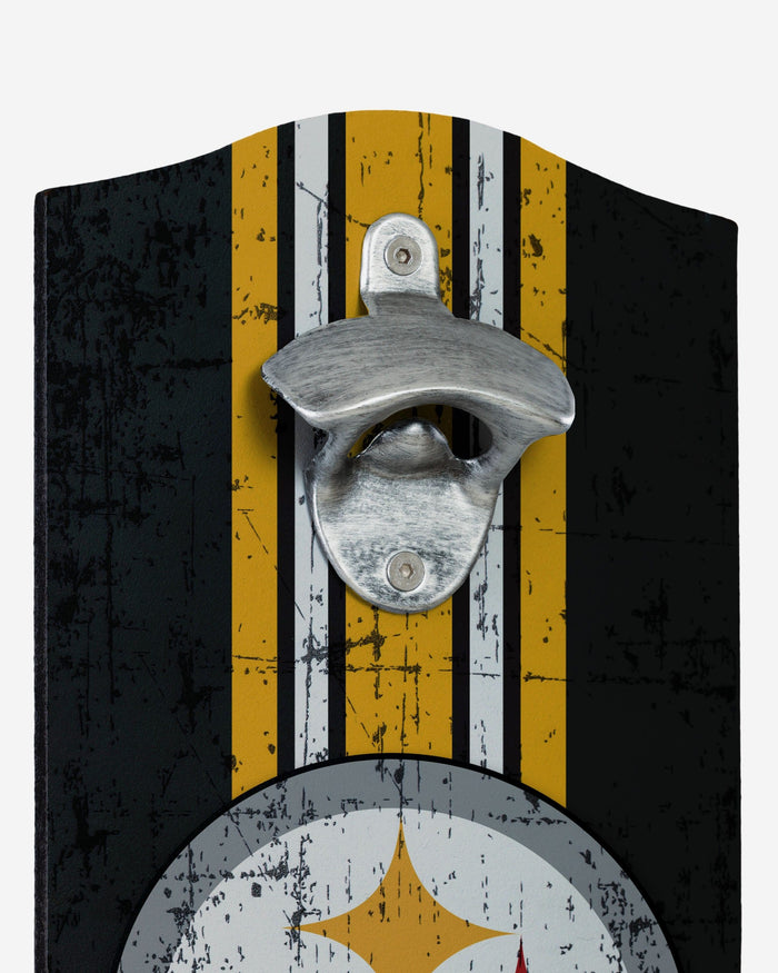 Pittsburgh Steelers Wooden Bottle Cap Opener Sign FOCO - FOCO.com