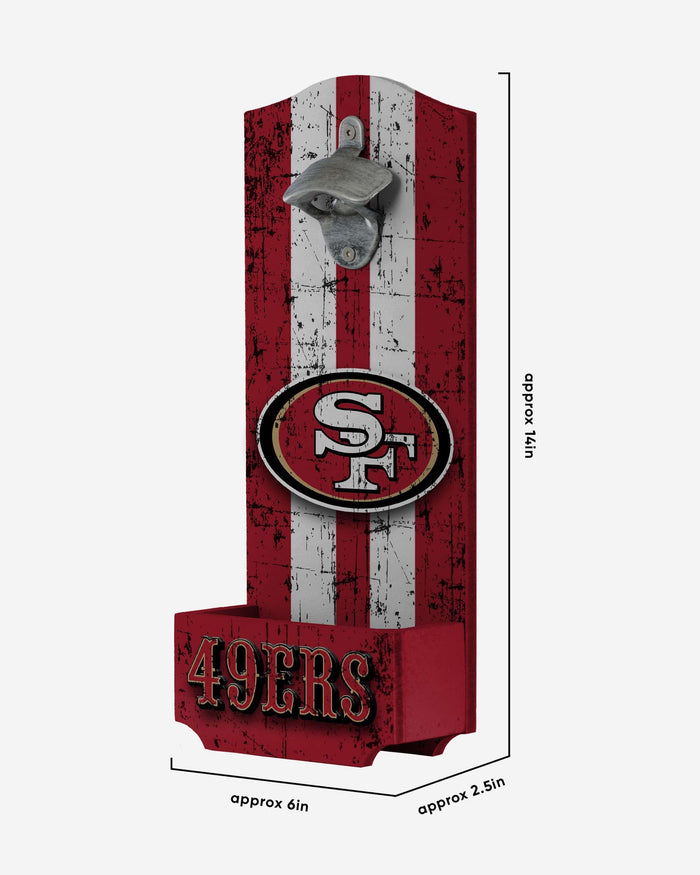 San Francisco 49ers Wooden Bottle Cap Opener Sign FOCO - FOCO.com