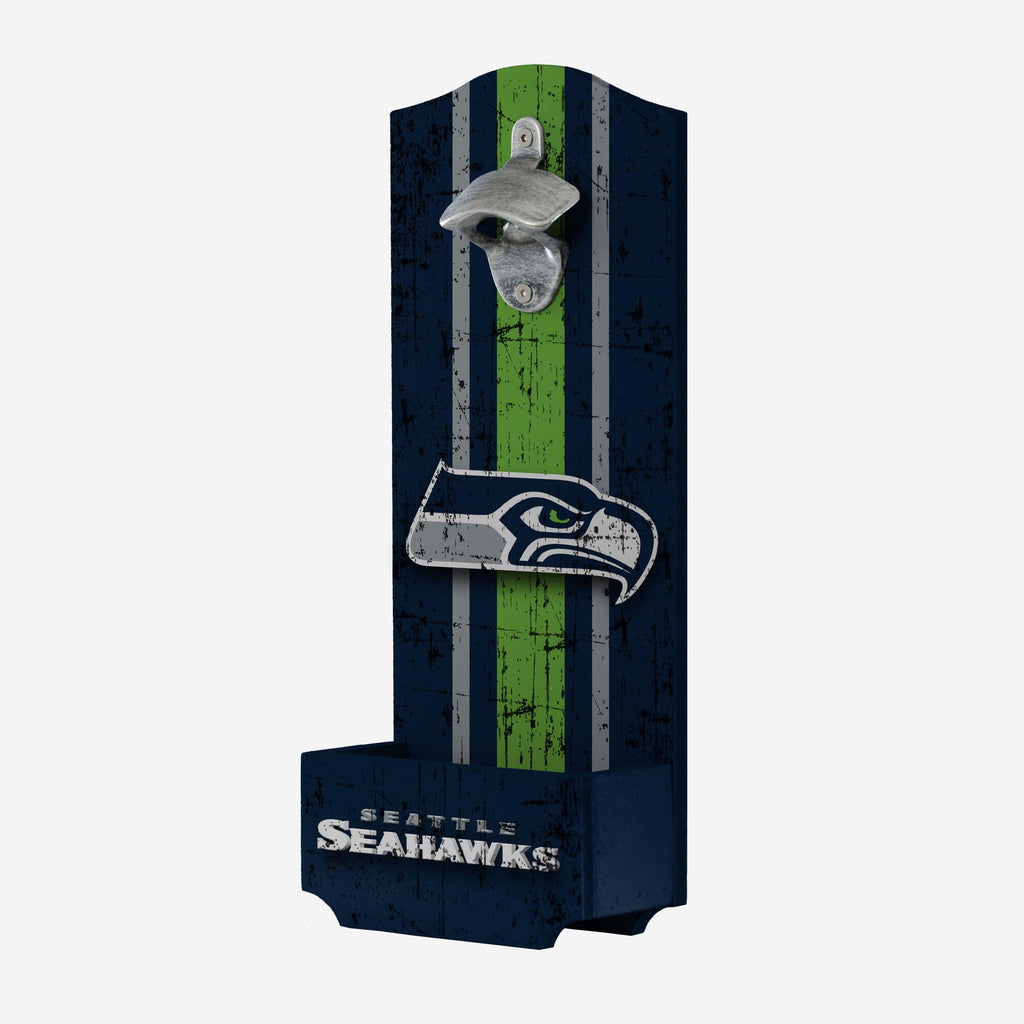 Seattle Seahawks Wooden Bottle Cap Opener Sign FOCO - FOCO.com