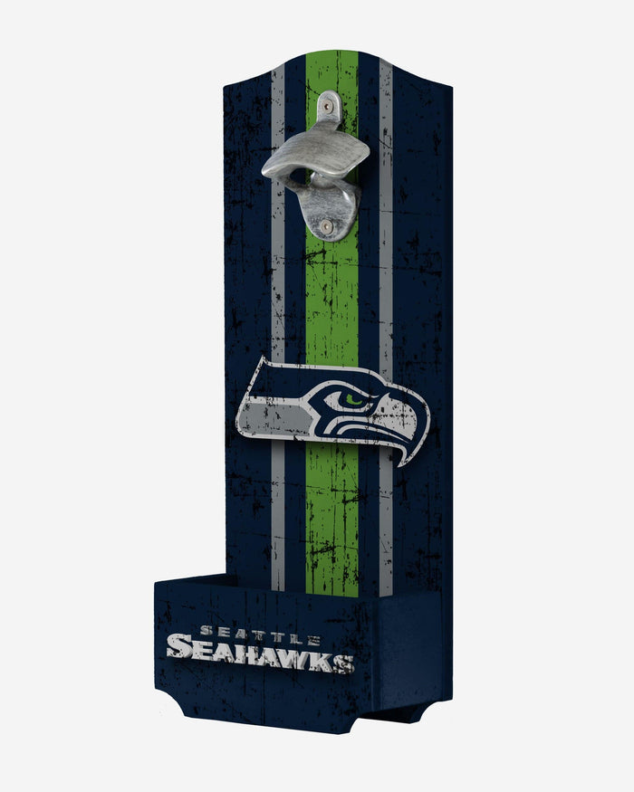 Seattle Seahawks Wooden Bottle Cap Opener Sign FOCO - FOCO.com