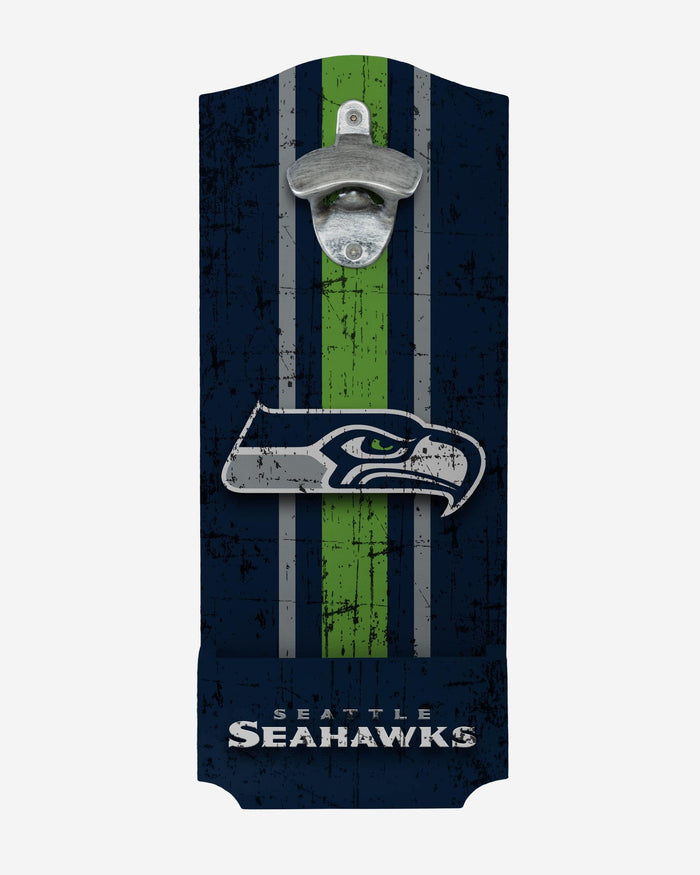 Seattle Seahawks Wooden Bottle Cap Opener Sign FOCO - FOCO.com