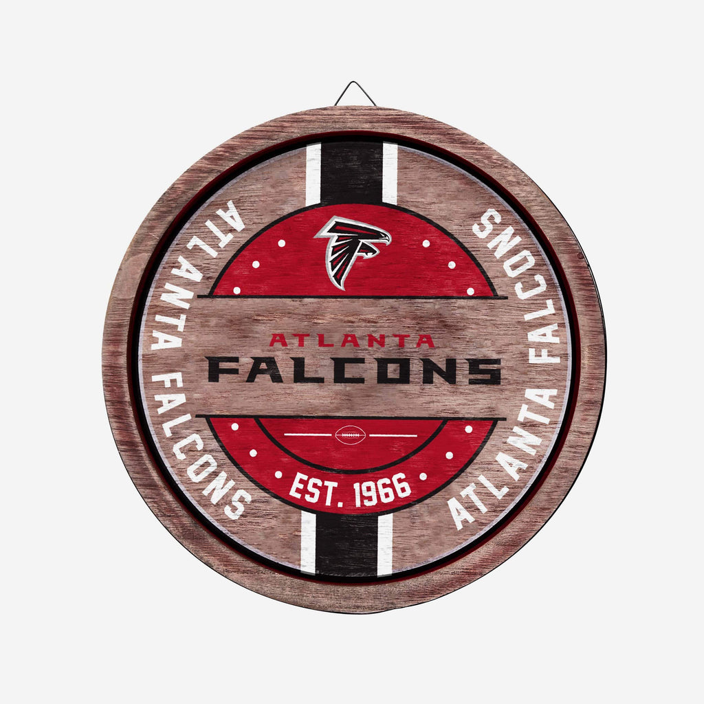 Atlanta Falcons Wooden Barrel Sign FOCO - FOCO.com