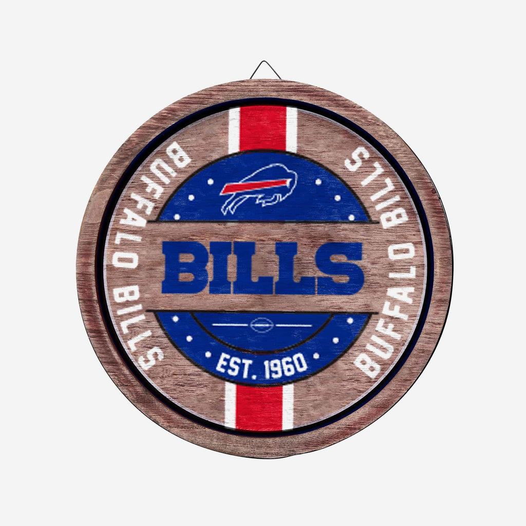 Buffalo Bills Wooden Barrel Sign FOCO - FOCO.com