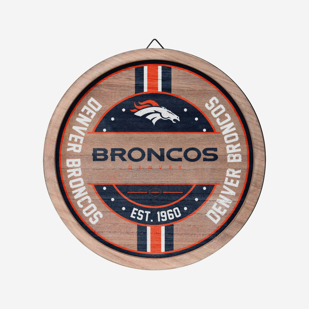 Denver Broncos Wooden Barrel Sign FOCO - FOCO.com