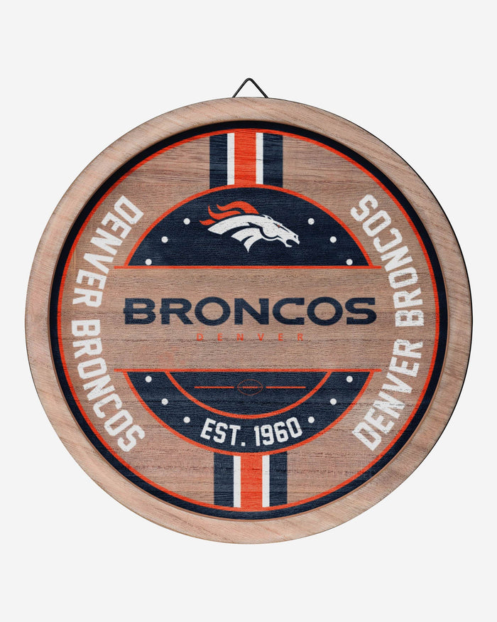 Denver Broncos Wooden Barrel Sign FOCO - FOCO.com