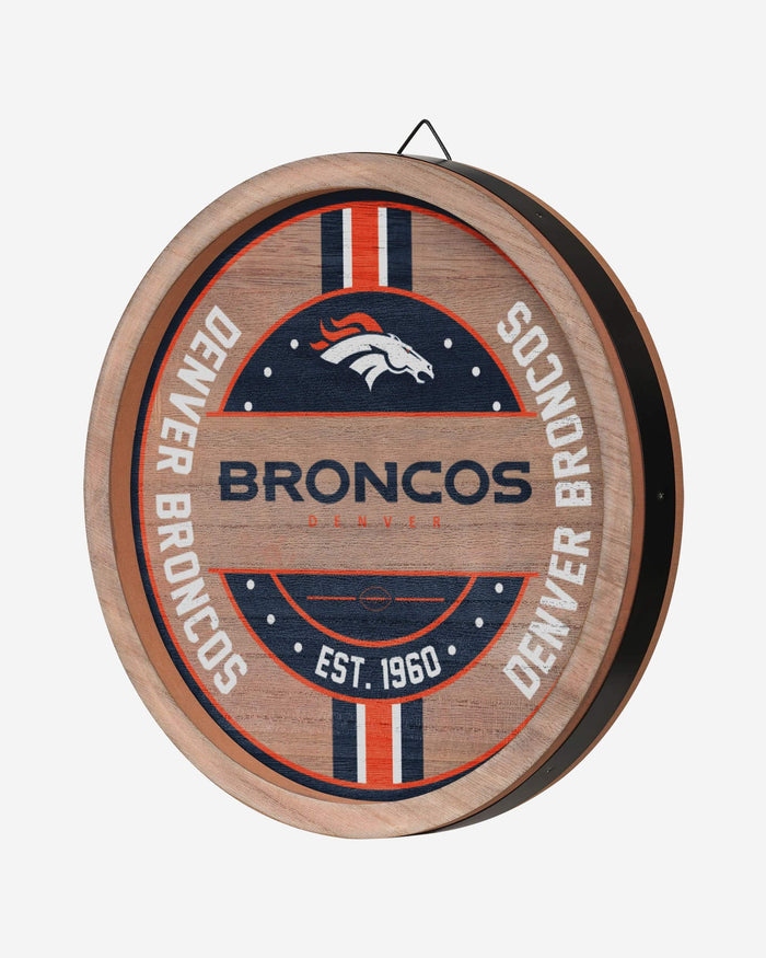 Denver Broncos Wooden Barrel Sign FOCO - FOCO.com