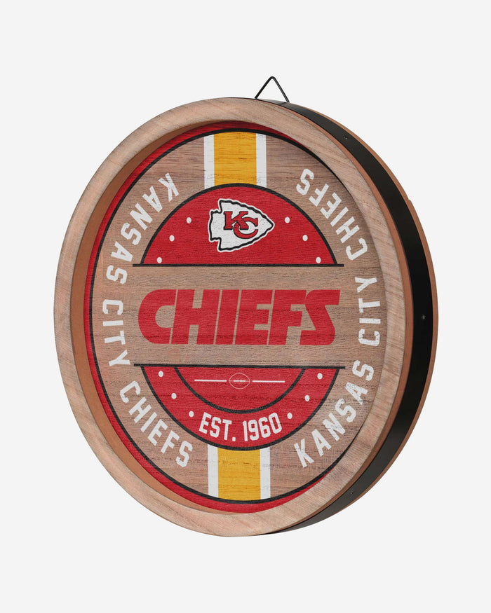 Kansas City Chiefs Wooden Barrel Sign FOCO - FOCO.com