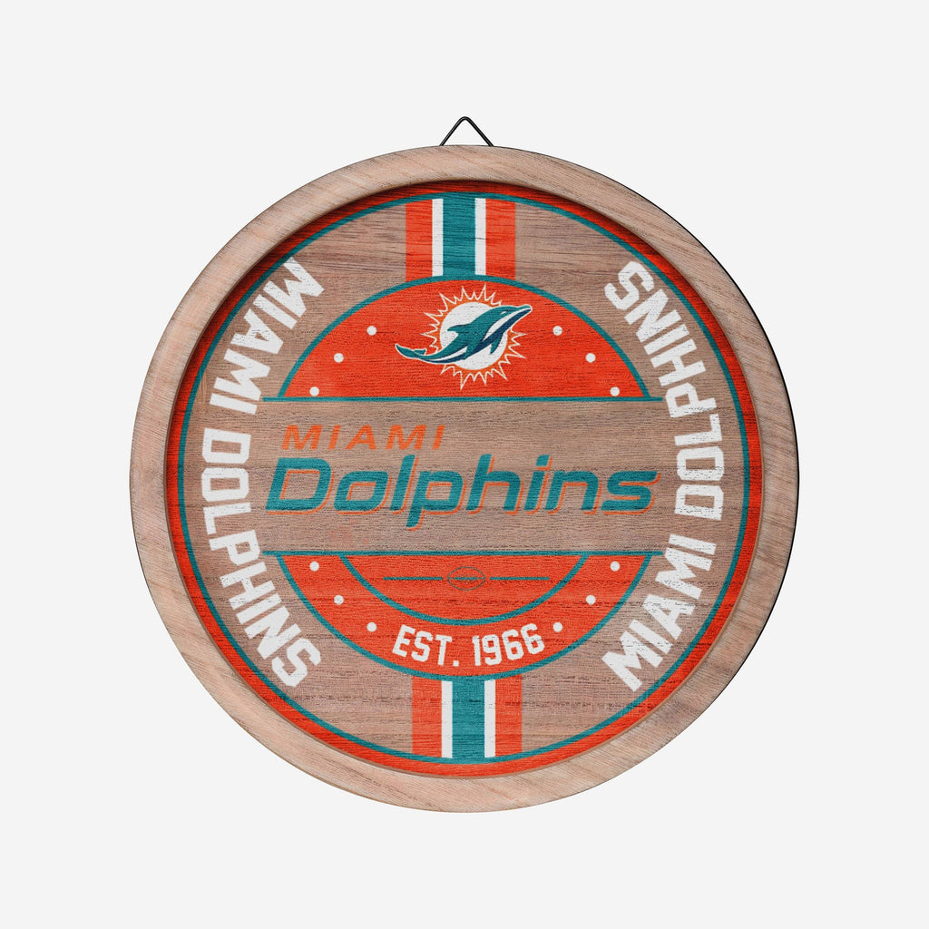 Miami Dolphins Wooden Barrel Sign FOCO - FOCO.com