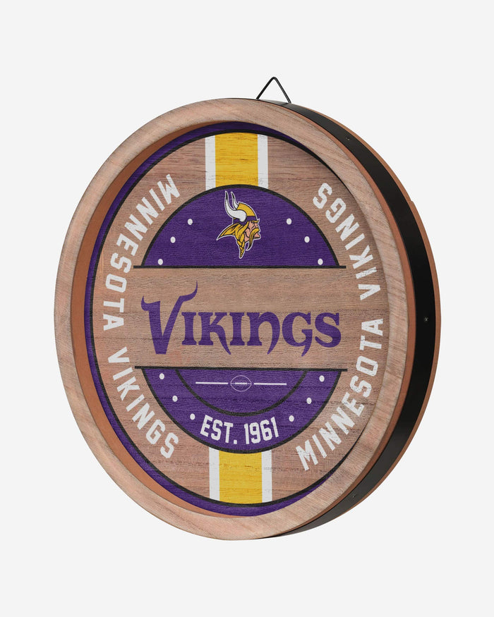 Minnesota Vikings Wooden Barrel Sign FOCO - FOCO.com