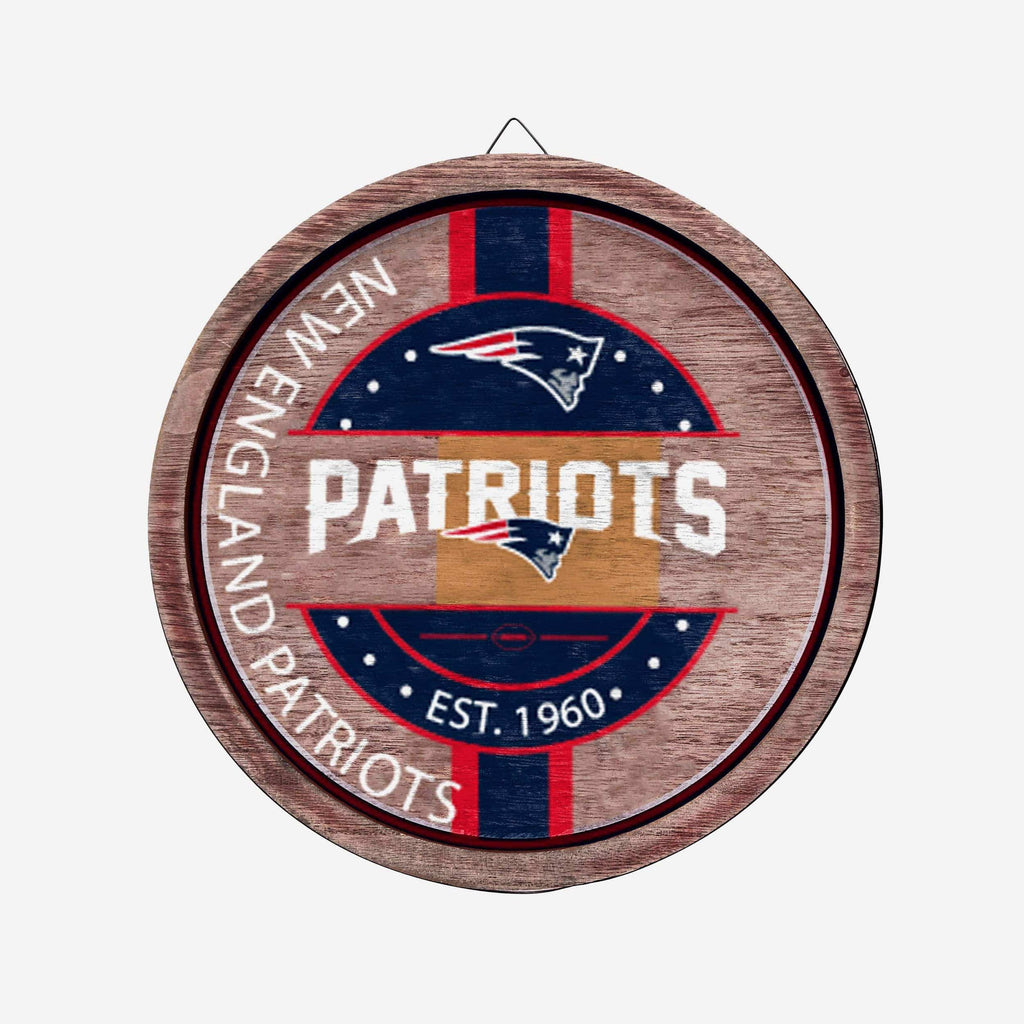 New England Patriots Wooden Barrel Sign FOCO - FOCO.com