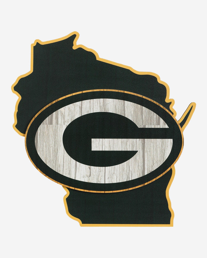 Green Bay Packers Wood State Sign FOCO - FOCO.com